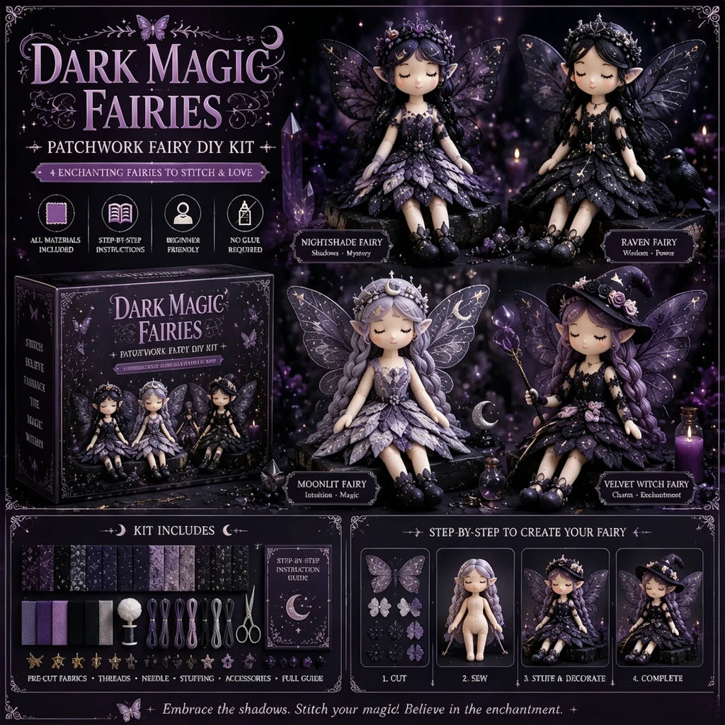 4Pcs Fairy Patchwork DIY Collection Handmade Make Winged Fairies Cloth Figurine Fairy Patchwork Sewing Kit Gift for Craft Lovers Qme