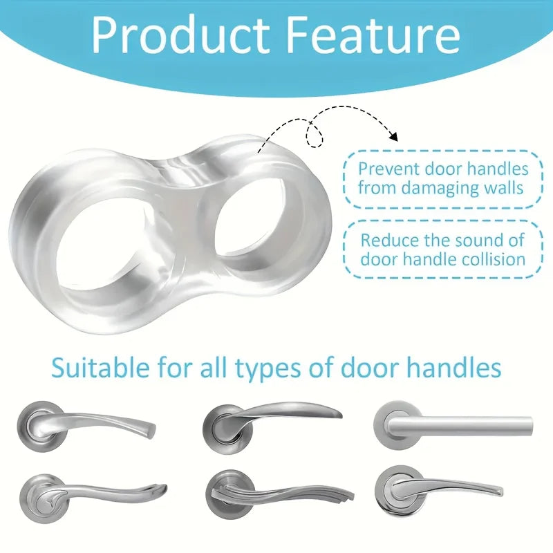 12pcs Door Barrier Protector-Transparent Silicone Door Handle Bumper, Non Adhesive Wall Protection,Suitable for Blocks, Knobs Qme