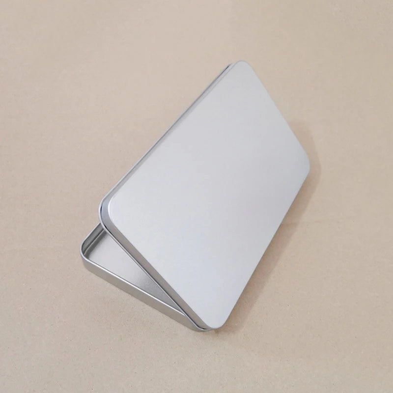 Candy Card Jewelry Organizer Household Iron Storage Box Tin Container Qme Silver