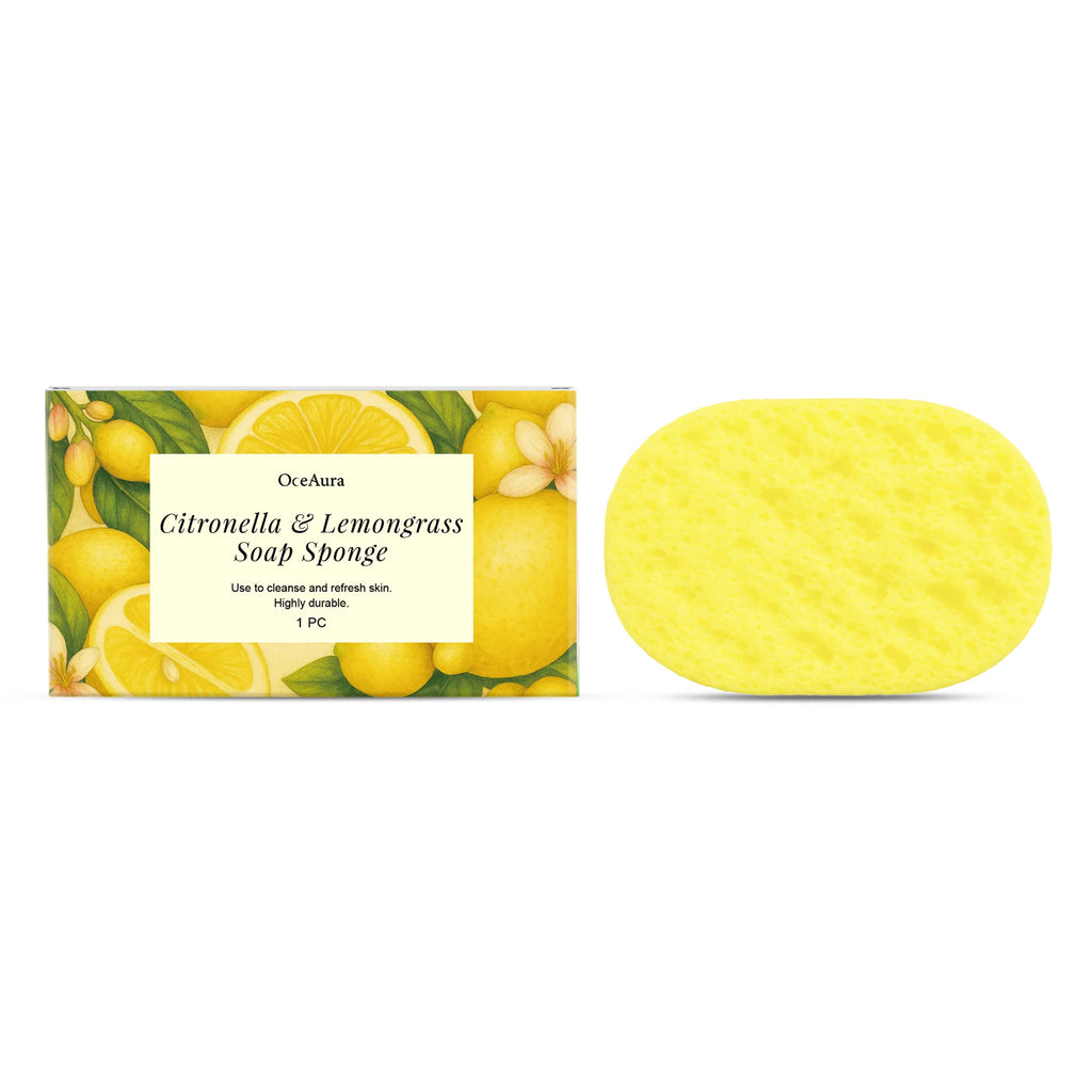 Citronella Lemongrass Soap Sponge Deep Cleansing Exfoliating Reusable Lather Enhancing Dead Skin Removing Body Cleanser Sponge Qme 1PC