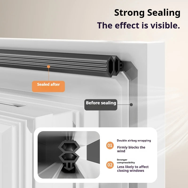 4M TPE Door Seal Strip Card Slot Window Bilateral Insulation Weatherstrip Flexible Windproof Dustproof Cold Proof Strip Tape Qme
