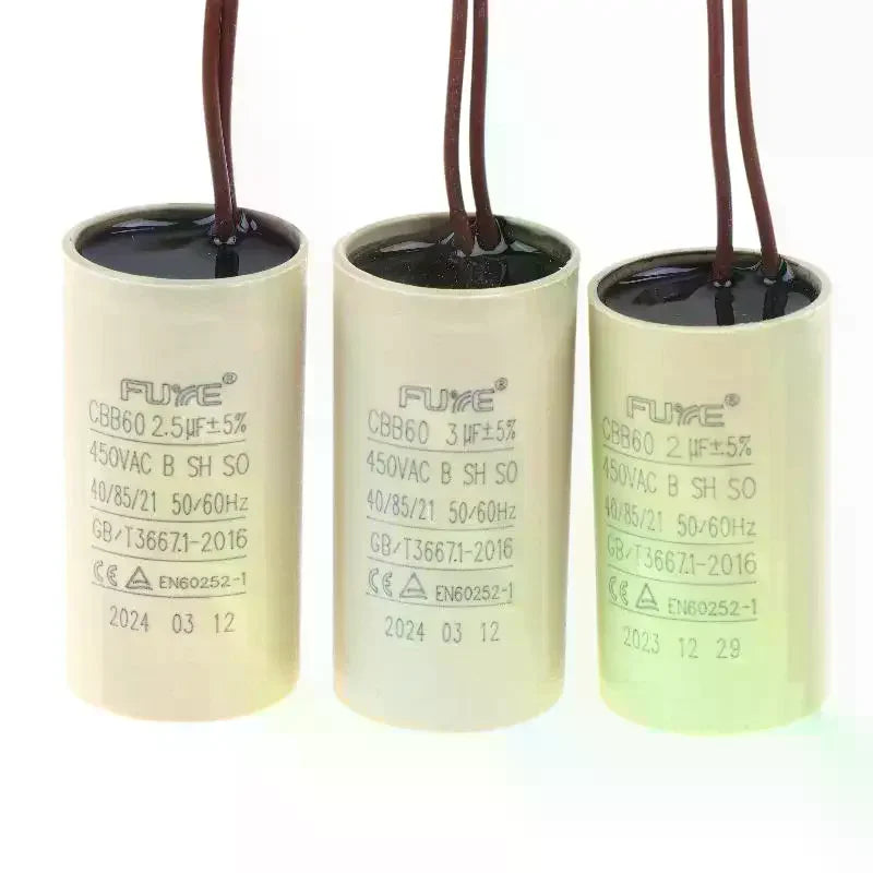 1/5Pcs 2/2.5/3uF Capacitor For Air Compressors Pressure Washers CBB60 Capacitor For Circulating Water Pump Hanging Fireplace Qme