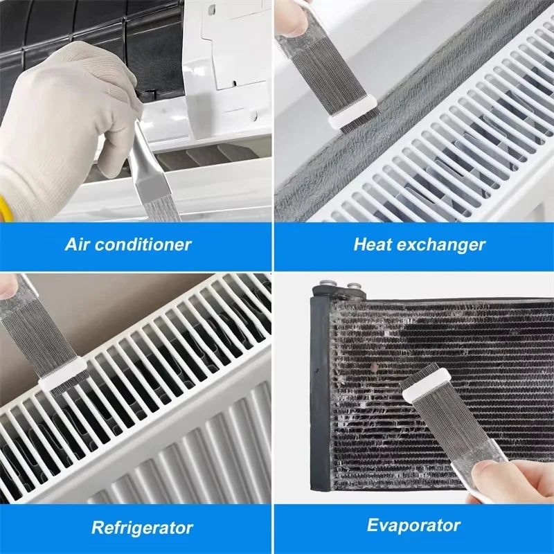 Air Conditioner Fin Cleaning Comb Stainless Steel Condenser Radiator Fin Brush Cleaner Repair Tool Coil Comb Household Cleaning Qme