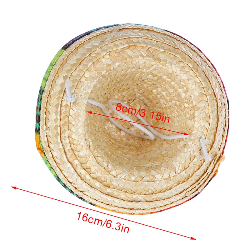 Party Straw Hats Dogs Hat Mini Pet Sombrero Cat Sun Beach Qme Default Title