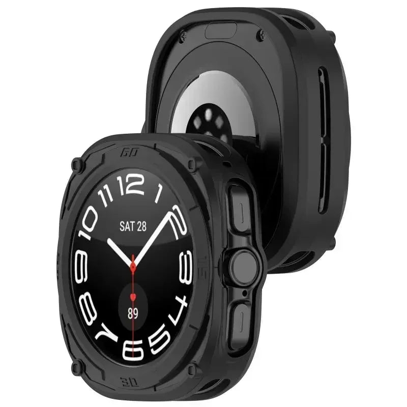 Silicone Case For Samsung Galaxy Watch 7 Ultra 47mm Protective Cover Shell Watch Strap Watch7 TPU Protector Box Accessories Qme