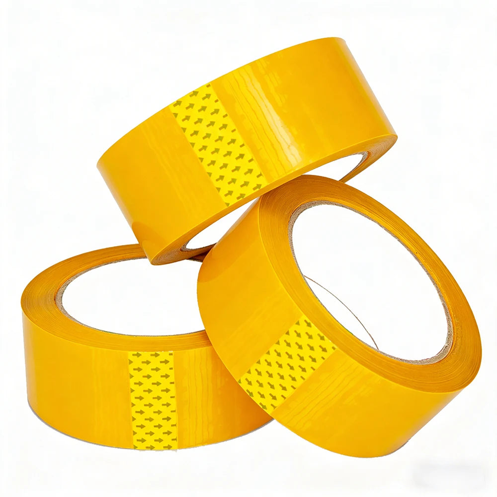 1Pc 100y Yellow Packing Tape Silence Low Noise Carton Sealing Tape for Shipping Moving Boxes Sealing & Packaging Superior Hold Qme