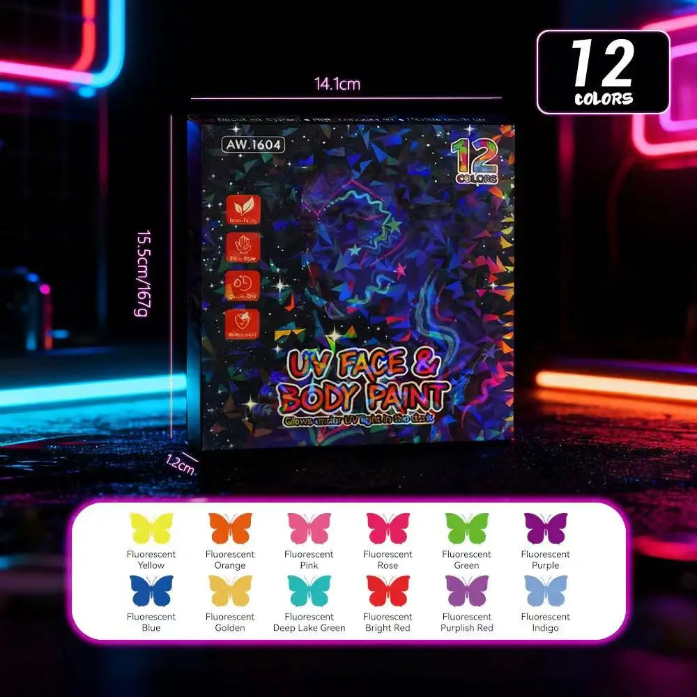 8/12/18 Colors Colorful Luminous Pen Set Human Face Paint Pen Student Children Painting Fluorescent Marker Glow-in-the-dark Pen Qme 12 colors