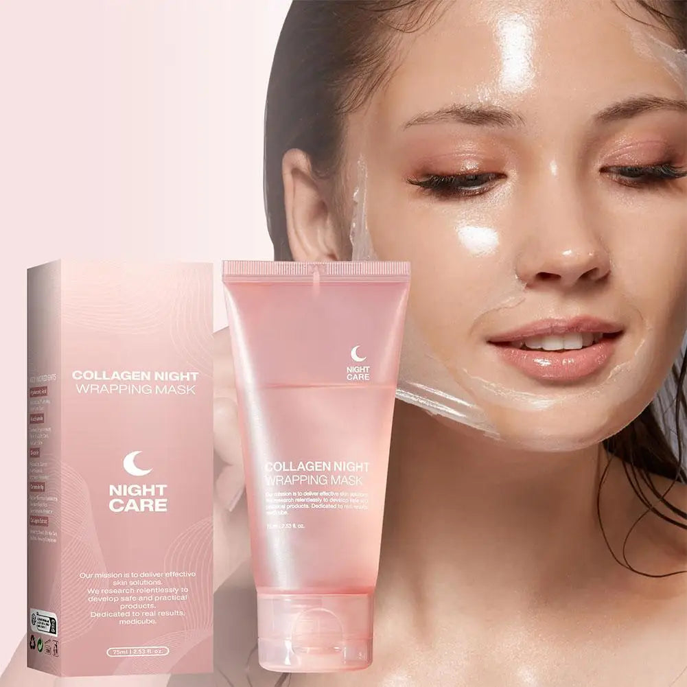 Hydrolyzed Collagen Overnight Facial Mask Wrapping Peel-off Hydrating Qme