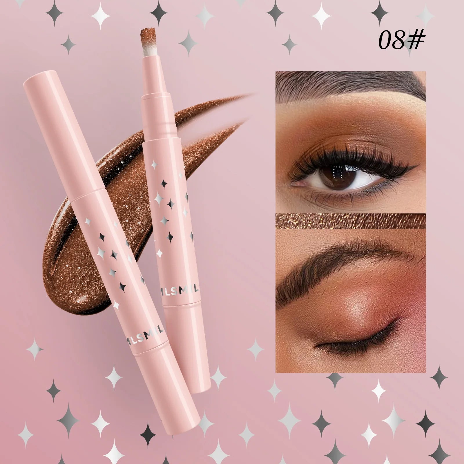 With Bristles Glitter Liquid Eyeshadow Cream Shimmer Bronzers Highlighter Makeup Gel Face Body Brighten Natural Contour Makeup Qme 08
