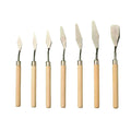 1Set/3Set Oil Painting Scraper Set Paint Wood Handle Palette Knife Art Gouache Paint Painting Scraper Qme 7PCS