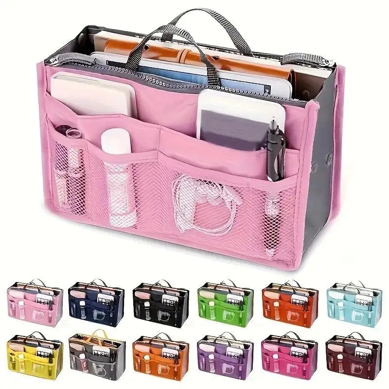 Multifunctional Bi-fold Storage Bag Double Zipper Large Capacity Storage Arrangement Makeup Toiletries Classification Bag Qme