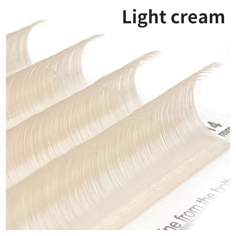NATUHANA Cream Beige Individual Lash Clusters Mixed Lengths Soft Qme Cream C 0.07mm|Mix