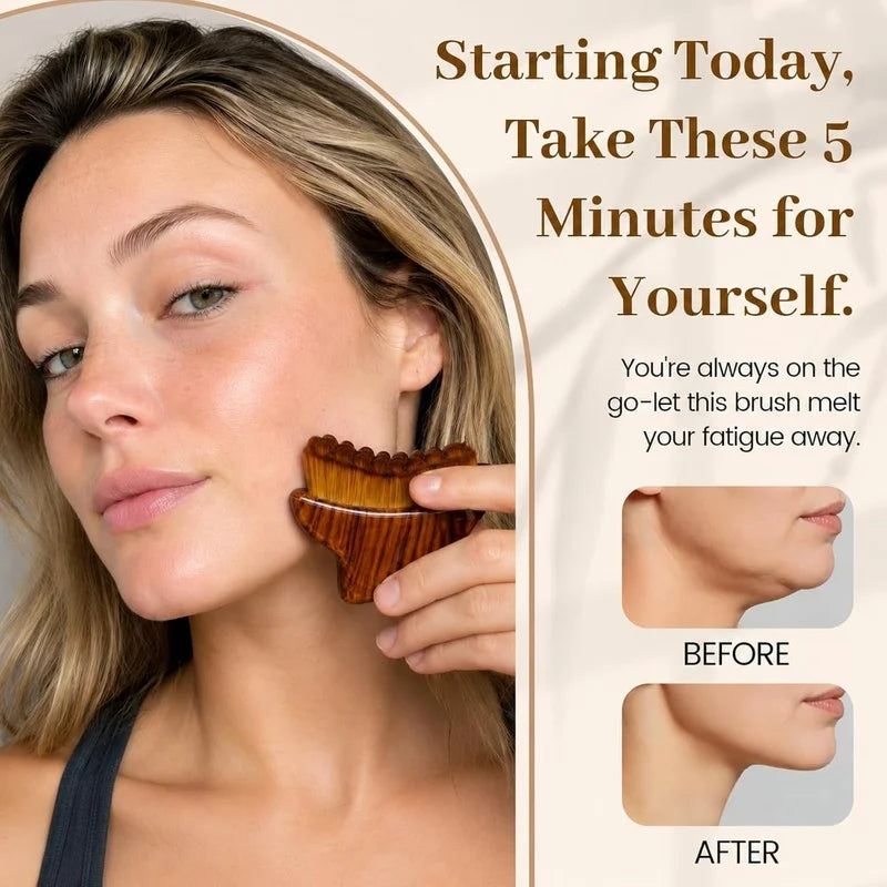 Custom Logo Crescent-shaped Facial Contour Brush Lymphatic Drainage Qme