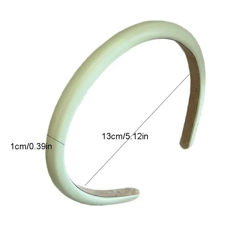 Sweet Cream Colors Women Headband Padded Korean Style Thin Headband Leather Hair Hoop Temperament Hair Band Wash Face Qme