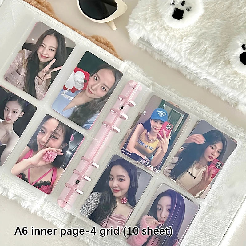 Sophisticated Ballet A6 Album Plush Bowknot Photocard Case Kpop Qme A1