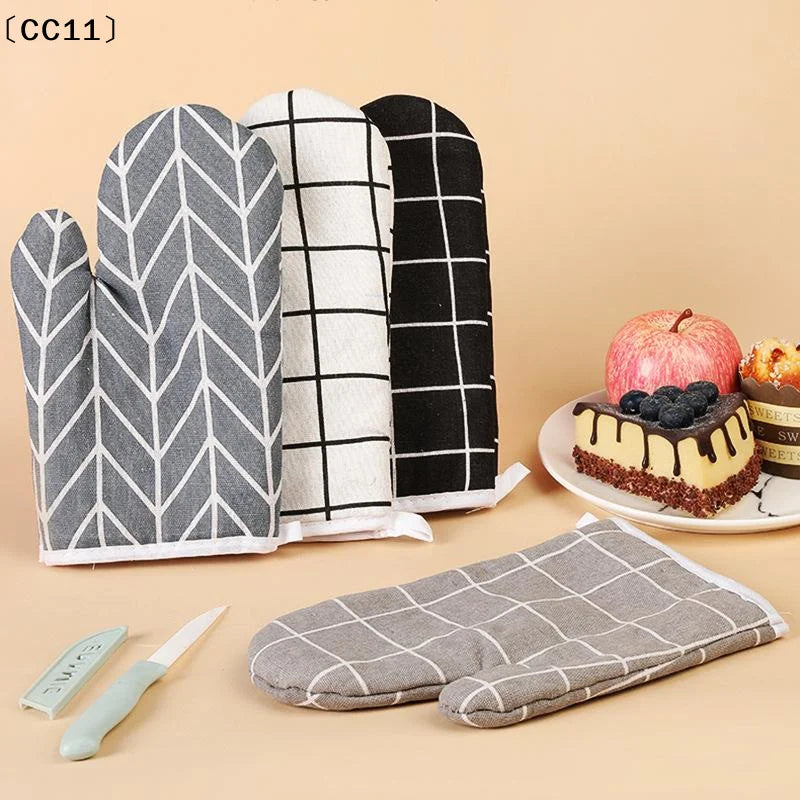 Insulated Kitchen Gloves Anti-scald Heat-resistant Thickened Oven Qme