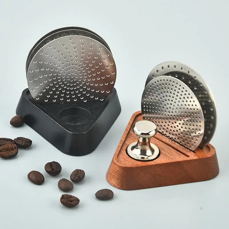 Coffee Puck Screen Stand Reusable Wooden Filter 51 53 Portafilter Qme