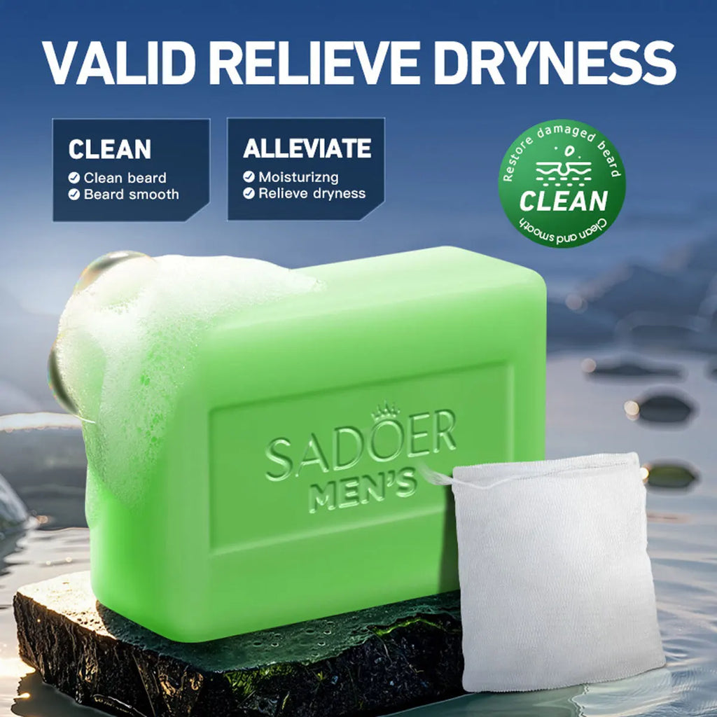 Men's Beard Cleaning Soap Witch Hazel Aloe Vera Moisturizing Deep Qme