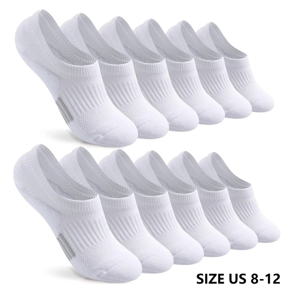 6Pairs Men's Gym Socks High Quality Comfortable Soft Ground-Gripping All Seasons Sweat Absorbing Breathable Casual Socks Qme