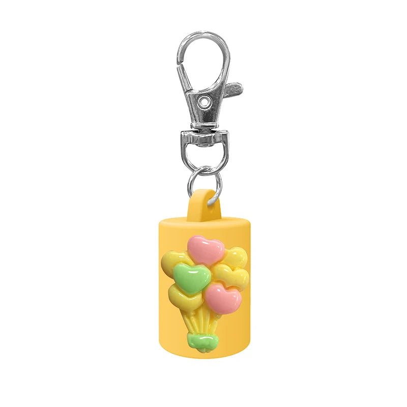 Portable Lipstick Pouch Keychain Balloon-shaped Protective Case Lip Qme Yellow