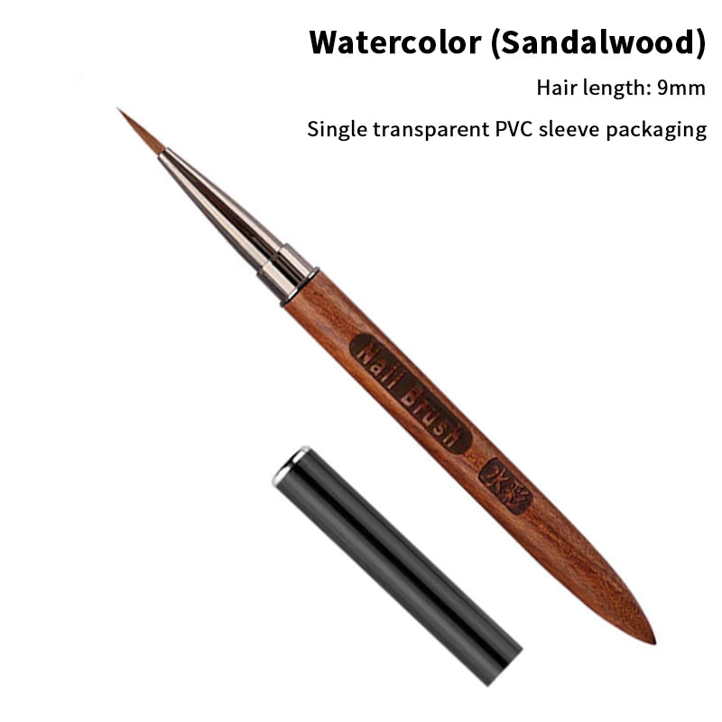 Wood Handle Triangular Petal Nail Brush Acrylic Art Liner Grid Qme A3