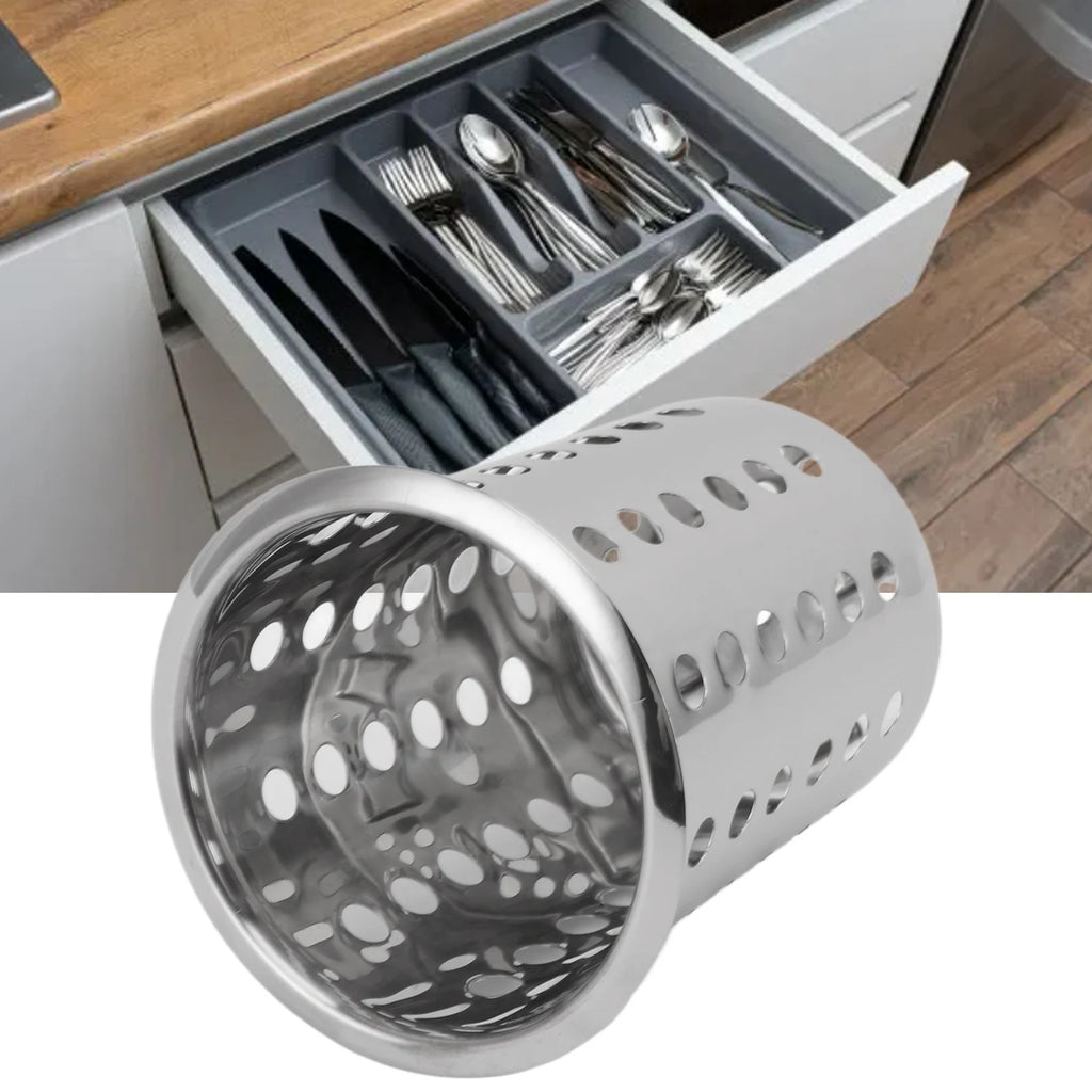Stainless Steel Utensil Holder Large Capacity Mess Proof Kitchen Utensil Holder for Countertop for Knife for Chopsticks Qme