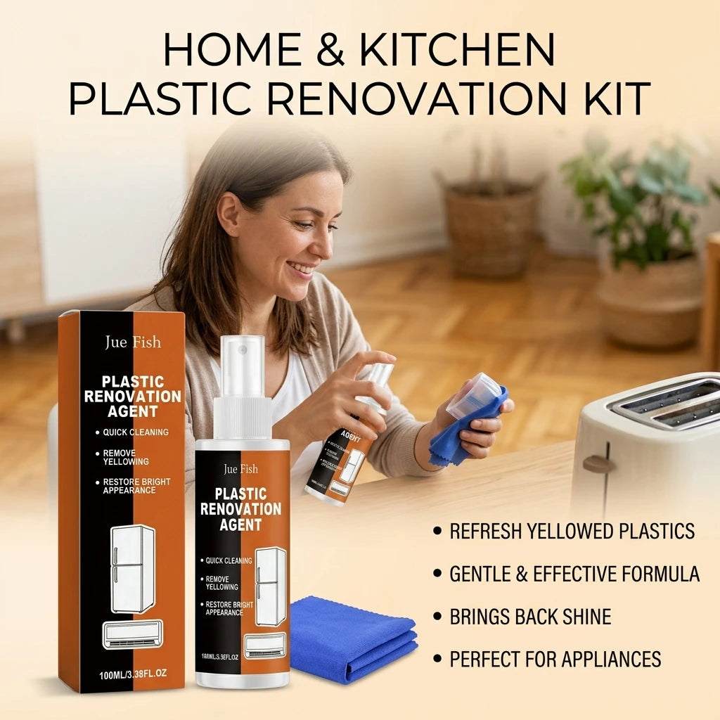 Plastic Renovation Agent Remove Oxidation Stains Dust Grime Restore Gloss Brigh Prevent Re-Yellowing Plastic Yellowing Remover Qme