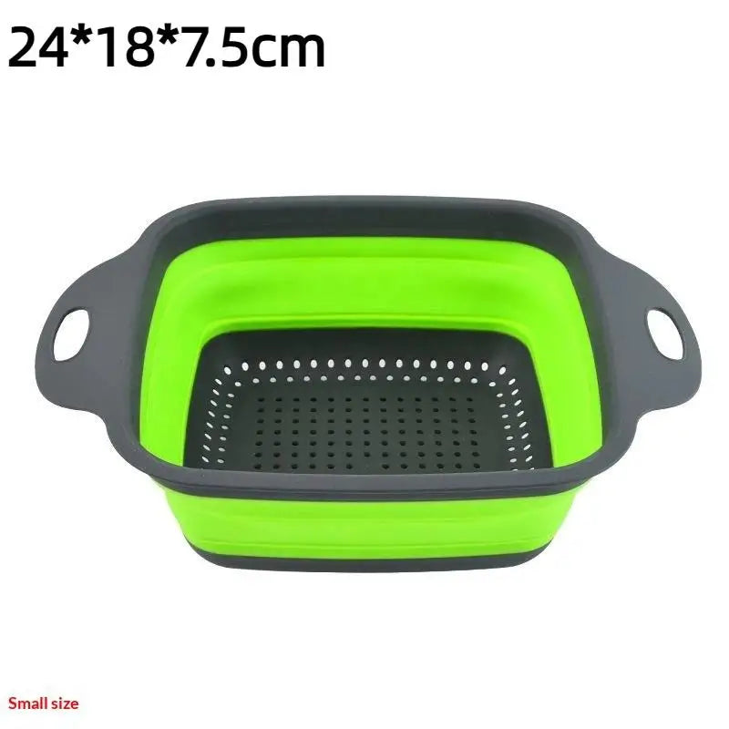 Silicone Folding Drainer Basket Fruit Vegetable Foldable Colander Qme A2