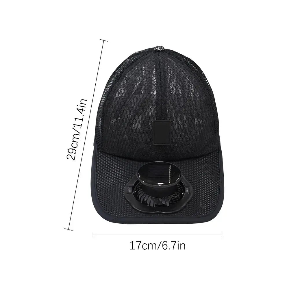 Hat With Fan Solar Powered Cooling Sun Protection With 3 Gears Summer Fan Sun Hat For Commuting Fishing Walking Hiking Camping Qme China Mainland Black