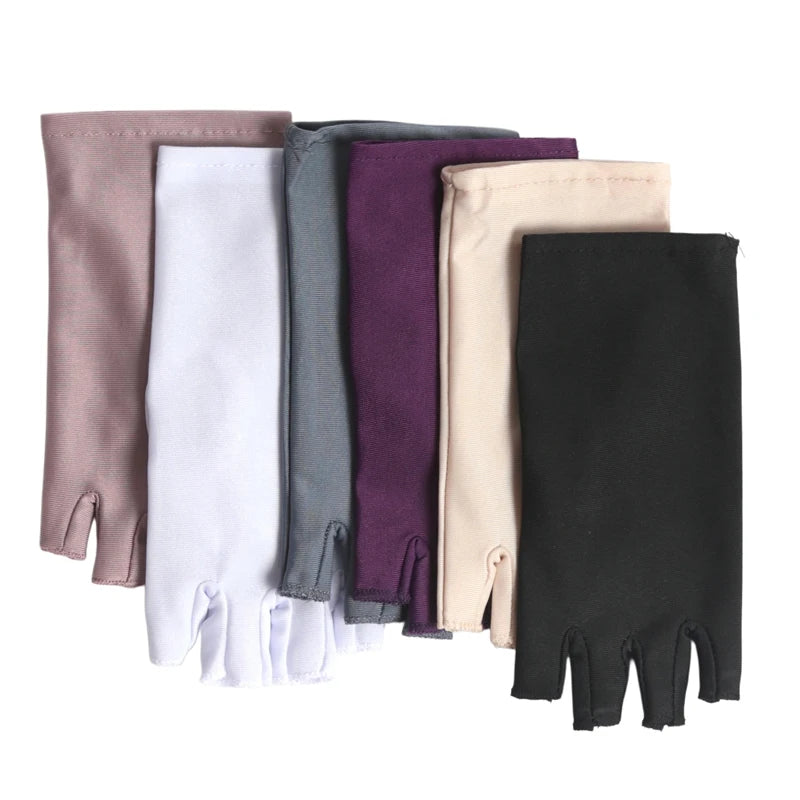 1 Pair Black Summer Half Fingers Gloves Breathable Thin Semi-finger Qme