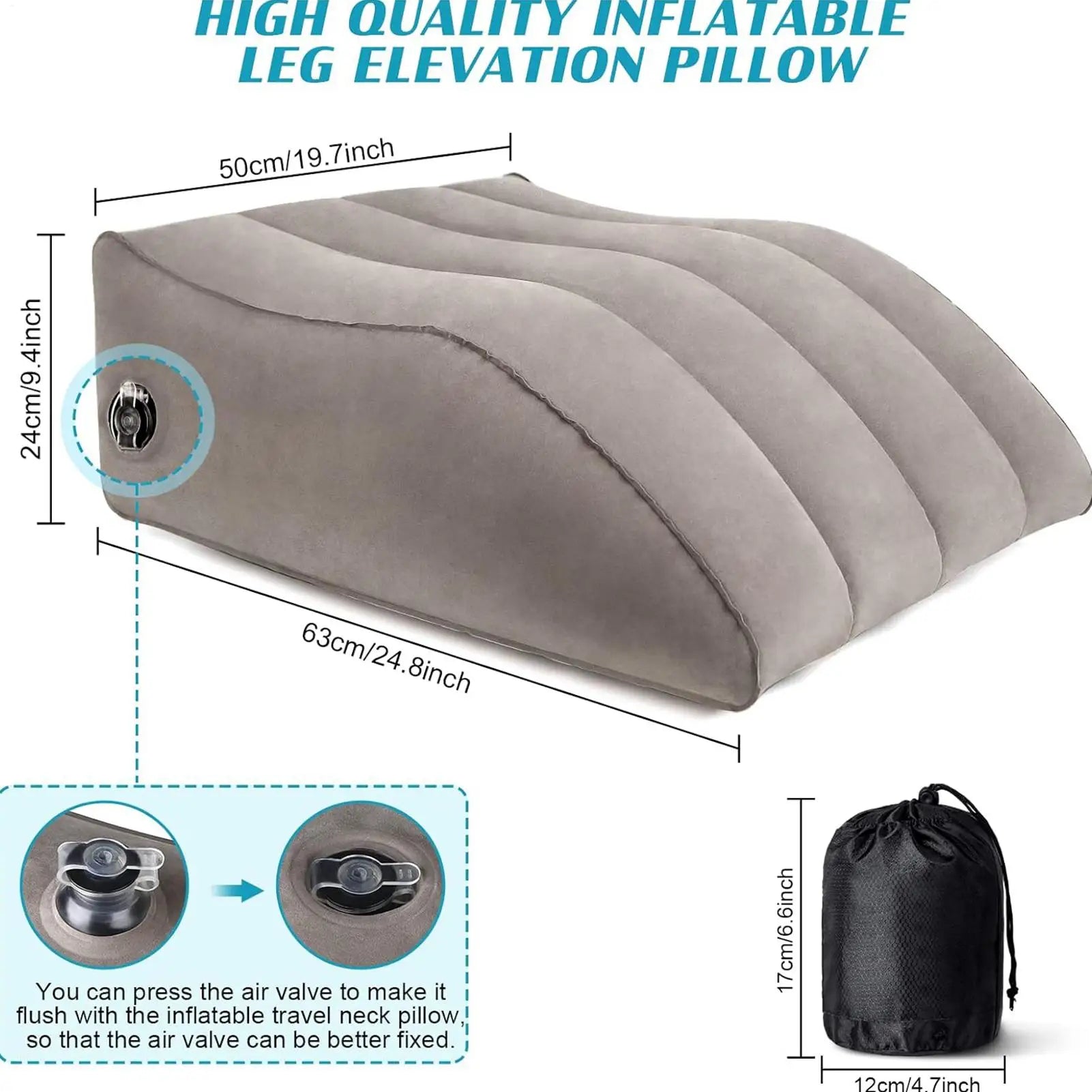 Knee Replacement Pillow Inflatable Foot Support Storage Leg Wedge Qme