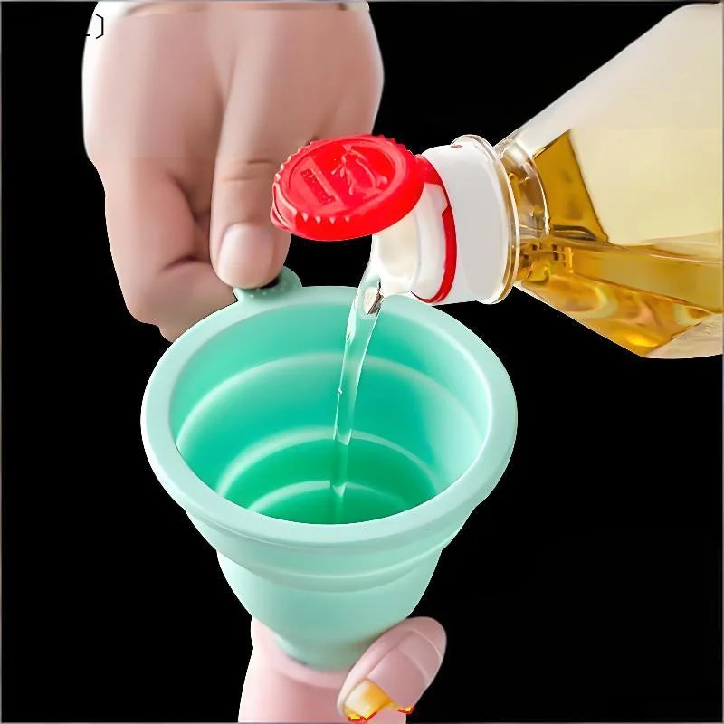 Kitchen Silicone Collapsible Funnel 10 Foldable-cooking-food-grade Qme