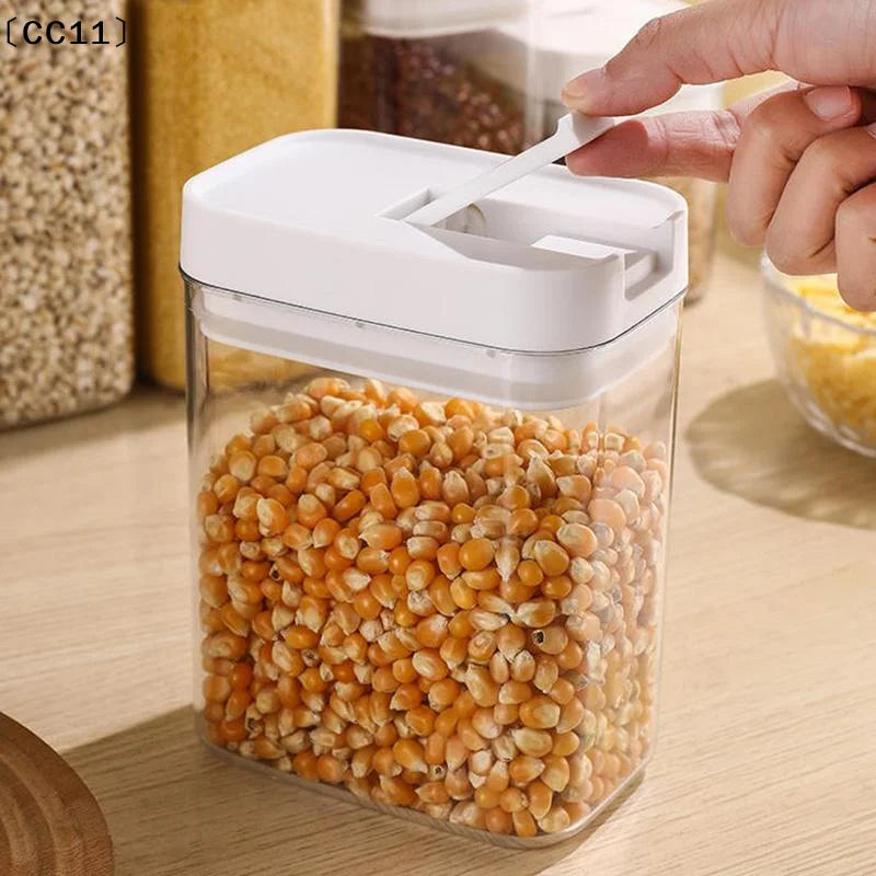 Plastic Sealed Jar Transparent Leakproof Moistureproof Kitchen Qme