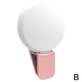 NEW Mobile Phone LED Selfie Ring Light Portable Mini Durable Practical Three Stop Dimming Circle Photography Clip Fill Light Qme pink