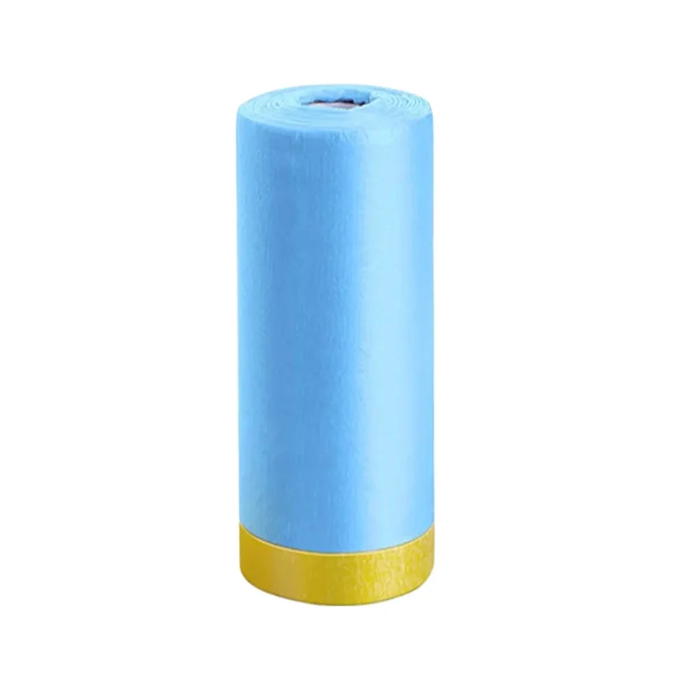 3 Sizes Pre-Taped Masking Film for Auto Painting Covering Tape and Drape Cloth PE Pre-Adhesived Dust Paint Protective Drop Film Qme Blue 1Pc 1.1M