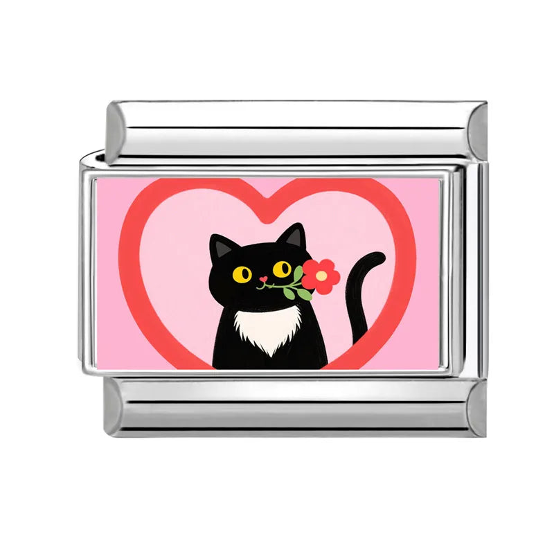 Design Cute Cartoon Animal Pet Series Cat Dog Rabbit Italian Link Fit