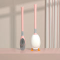 Cute Diving Duck Style Toilet Brush Wall-mounted Floor-Standing Silicone Toilet Brush with Base Bathroom Cleaning Brush Set Qme 01