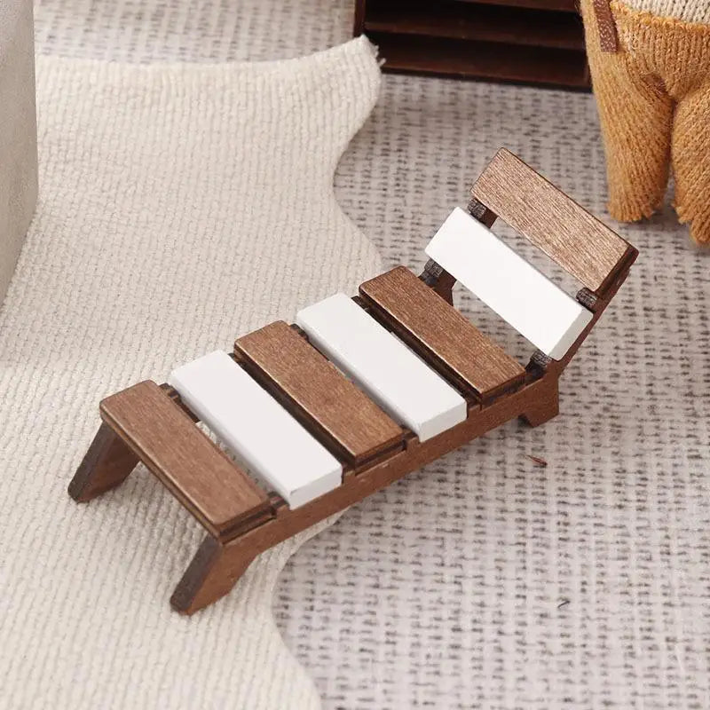 1 12 DIY Scene Dollhouse Miniature Beach Chair Lounger Furniture Home Qme
