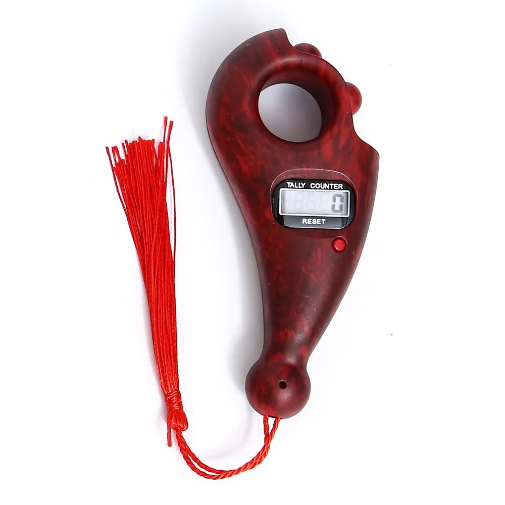 New Mini Hand Counter Portable Digital Beads Counter Lcd Digital Electronic Rosary Beads Tally Toy for Meditation Prayer Qme Rosewood color