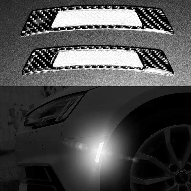 2pcs Car Reflective Sticker - Protect Your Car from Scratches & Enhance Its Look! Qme White