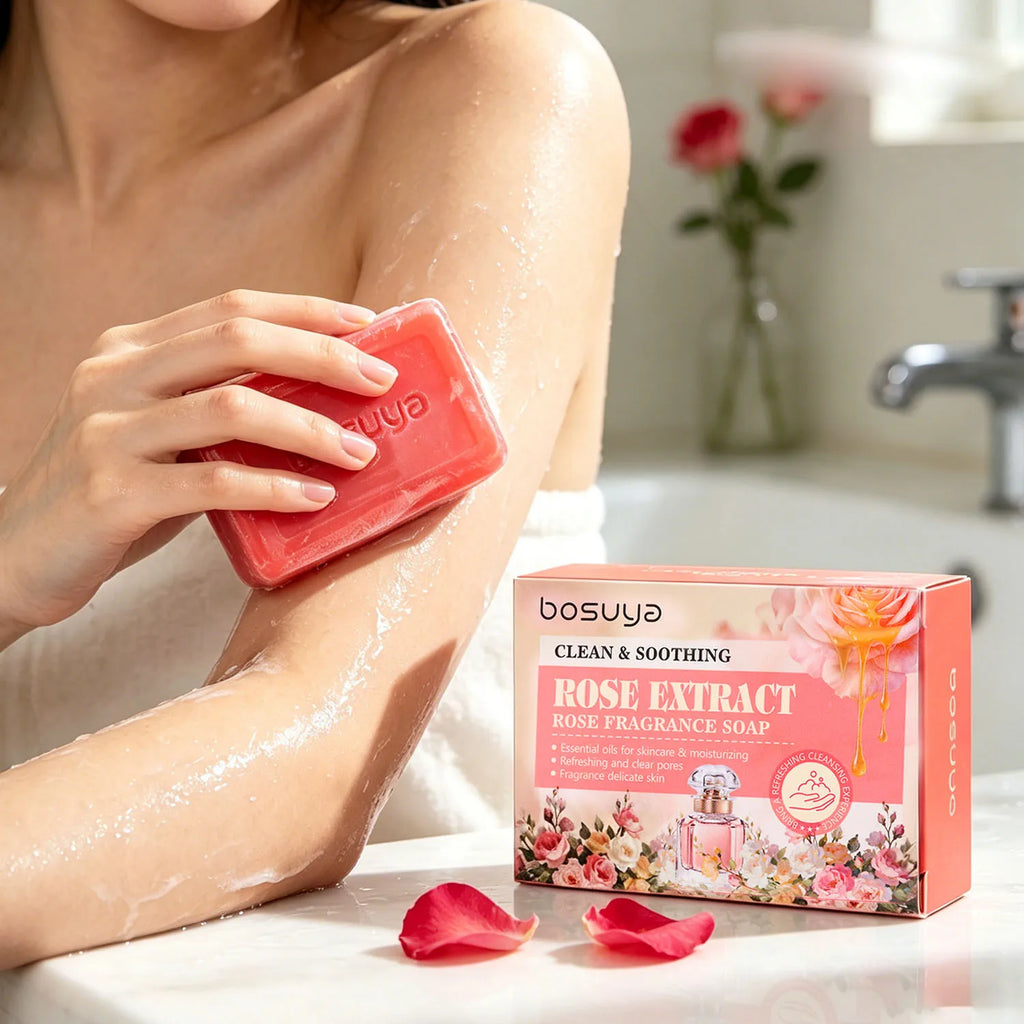 Rose Scented Handmade Soap Pleasant Fragrance Refreshing Non Greasy Qme