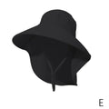 Summer Large Brim Sun Hats For Women Outdoor UV Anti Neck Protection Sun Visors Lady Fishing Hiking Shawl Sunscreen Cap Qme Black