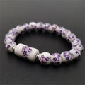 b21 Blue and White Porcelain Stretch Bead Bracelet for 8MM Ceramic Sunflower Plum Blossom Bead Bracelet Collect Jewelry Gifts Qme 3 18cm