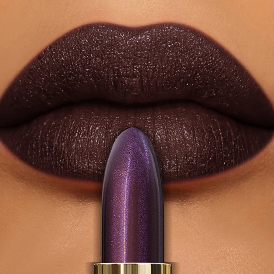 Sexy Glitter Shiny Red Lipstick Pearlescent Lip Tint Long Lasting Qme