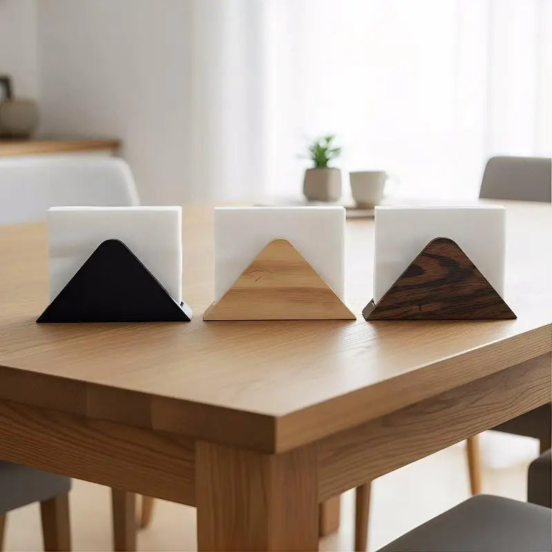 Wood Tissue Dispenser, Non-Slip Bottom Napkin Organizer, Decorative Paper Storage Box for Bathroom, Kitchen & Bedroom Countertop Qme