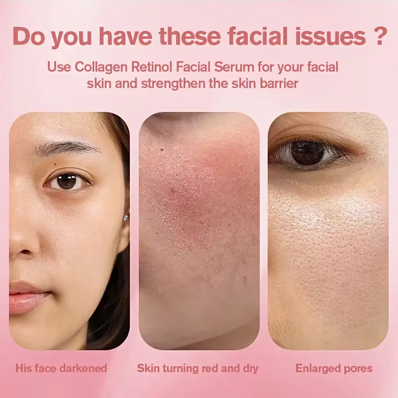 Day & Night Collagen & Retinol Essence for Firming & Smoothing Facial Care, Moisturizes & Softens Skin for All Skin Types. Qme