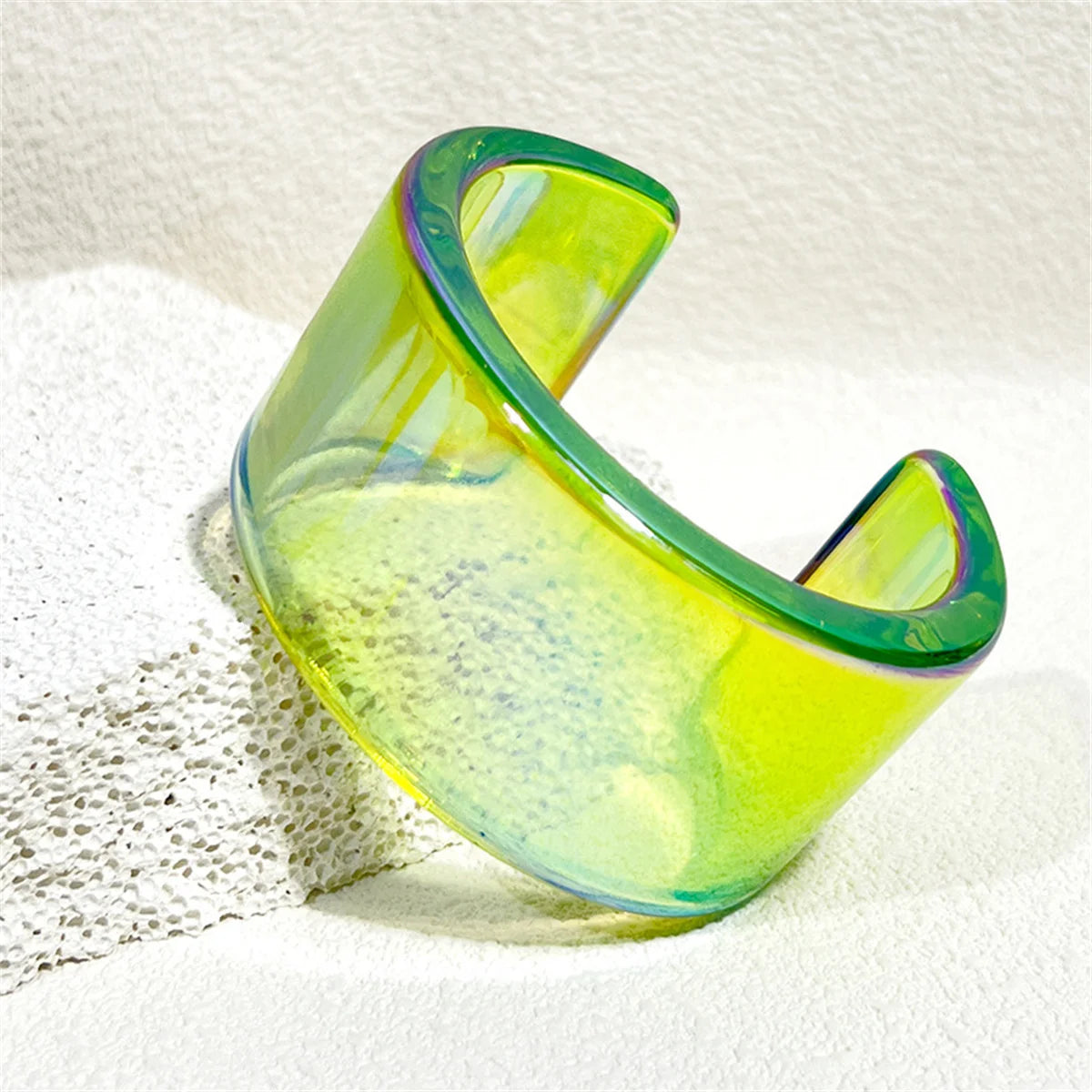Cool Ins Transparent Acrylic Resin Open Bangle Bracelet for Women Geometric Korean Retro Wide Bracelet Girls Hand Jewelry Bangle Qme lv 60