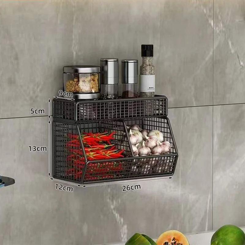 Vegetables Fruits Suitable Home Organization Wall Mounted Kitchen Qme