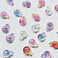 Luminous Ice Flowers Nail Charms Translucent 3D Resin Floral Petals Qme 50pcs lollipops