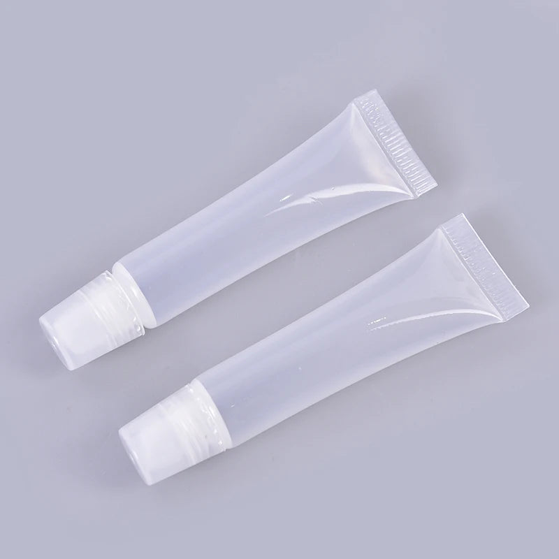 Empty Lipstick Tube Clear Squeeze Container Lip Balm Soft Makeup Gloss Qme